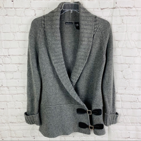 Moda International Sweaters - Gray Chunky Wool Cardigan